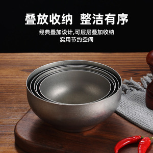 Stainless Steel Rice Bowl 33333 Durable Solid Color For Food Serving - Product Image 4