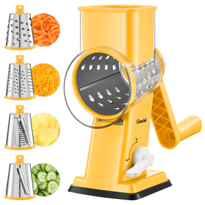 Trituratore Rotante Manuale in Acciaio Inox per Uso in Cucina Grattugia Formaggio Verdure Noci Taglia Verdure con Base a Ventosa Lavabile in Lavastoviglie - Product Image 2