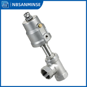 Vanne à siège incliné en acier inoxydable King 316, vanne de régulation pneumatique, contrôle de débit haute température 200°C pour air, eau, huile, vapeur - Product Image 4