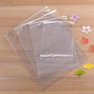 Grosir tas plastik transparan tas ritsleting PE tas pakaian dalam LOGO kustom