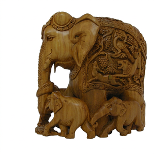 Figurine d'éléphant en bois de santal, 1 pièce, sculpture d'éléphant en bois de santal - Product Image 1