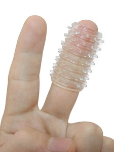 Venta caliente Crytal Condom Pene Sleeve 6-Piece Finger Condom and Cock Ring Set Dildos Categoría de producto - Product Image 2