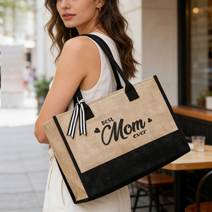 Wholesale Large Capacity <strong>Jute</strong> <strong>Tote</strong> <strong>Bags</strong> | Custom Logo Burlap Linen Handbags for Mother'<strong>s</strong> Day Gifts Shopping <strong>Bags</strong> <strong>Jute</strong> <strong>Bag</strong> - Product Image 1