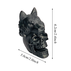 Gran oferta, alta calidad, obsidiana negra Natural, Lobo, artesanías talladas a mano, <span class=keywords><strong>Calaveras</strong></span>, tallas para decoración del hogar y regalos - Product Image 2