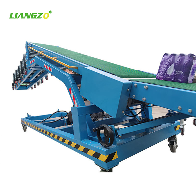 LIANGZO OEM Portable Hydraulic Carbon Steel Container Loading Belt Conveyor System