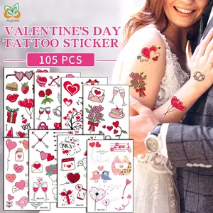Aangepaste Waterdichte Tijdelijke Vrouwen En Mannen Lichaamsarmen Benen Tattoo Sticker Valentijnsdag Tatoeages