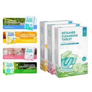 Tabletas Limpiadoras para Retenedores Ticu, 30 Unidades, Sabor Manzana, Menta, Naranja y Sakura, Limpiador de Aparatos Ortodónticos, Cuidado Dental - Product Image 1