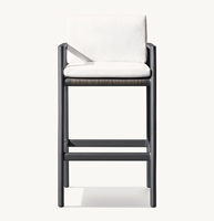 MESA-Ensemble bar moderne tout temps, patio, jardin, hôtel, plage, extérieur, mobilier métallique fabriqué à la main, tabouret de bar et de comptoir en aluminium