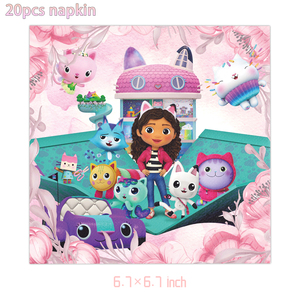 Kit de Décoration d'Anniversaire <span class=keywords><strong>Gabby</strong></span> et la Maison Magique avec Nappe de Fête Jetable, Assiette en Carton et Bannière pour Fille, Cadeau de Baby Shower - Product Image 5