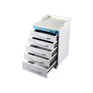 Mobile <b>Side</b> Cabinet 5 <b>Drawer</b> Plastic Top Hospital Cabinet For Dental Clinics Beauty Salons Nurses Durable Storage Unit - Product Image 3