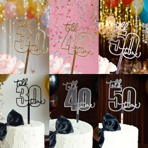 ท็อปเปอร์เค้กอะคริลิค รูปน้ำผึ้งและน้ำตาลหวาน สำหรับตกแต่งเค้กวันเกิดครบรอบ 50 ปี - Product Image 4