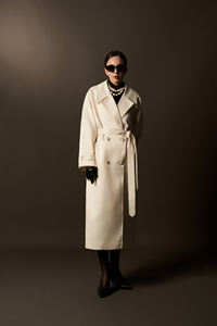 Abrigo Largo de Invierno para Mujer, 100% Poliéster y Forro 100% Algodón, Cuello en V, Doble Botonadura, Grueso - Product Image 2