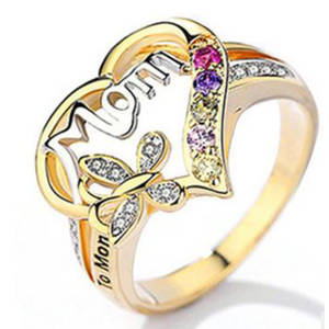 Anello con zirconi cubici a forma di cuore per donna, anelli con pietre preziose con montatura a pavé, gioielli regalo H059 - Product Image 1