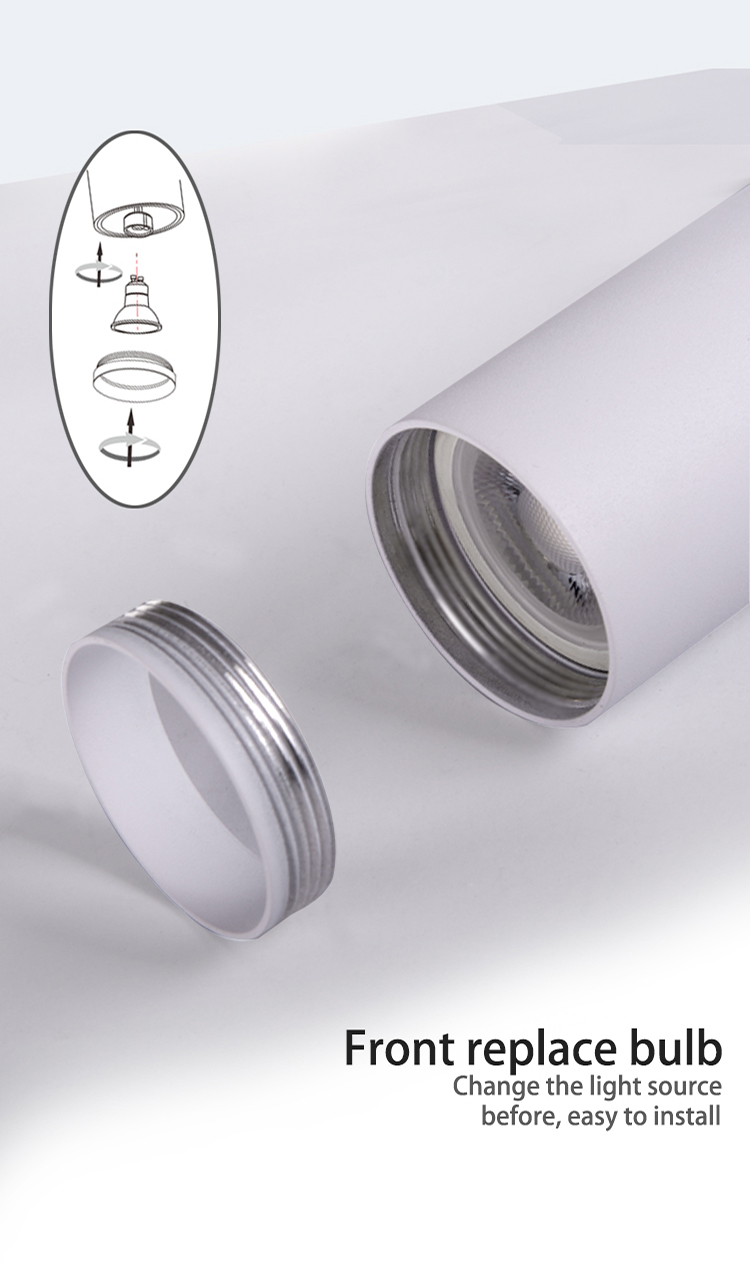 Gu10 Adjustable Aluminium Ceiling Downlight Cylinder Surface Mounted For Hotel