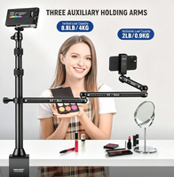 Support de lumière d'appoint de bureau amélioré NEEWER TL253A+MH022 pour vlog, peinture lumineuse et photographie de portrait