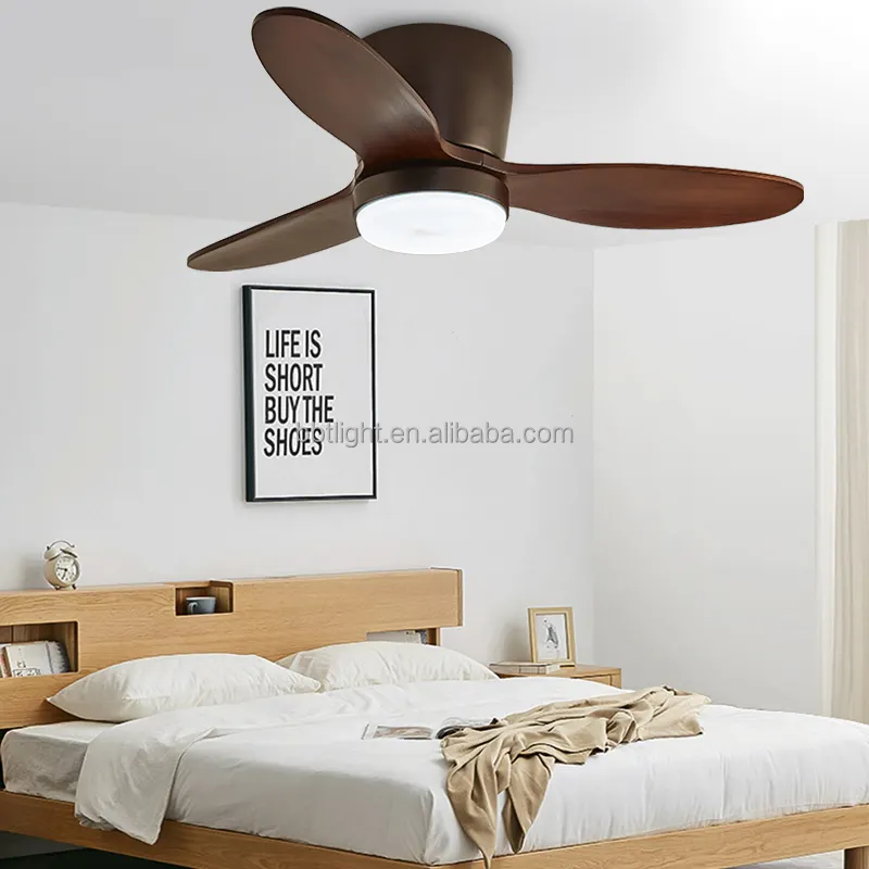Lote personalizado LED ventilador de techo lámpara control remoto 6 velocidades ajuste de velocidad del viento dormitorio Estudio y oficina