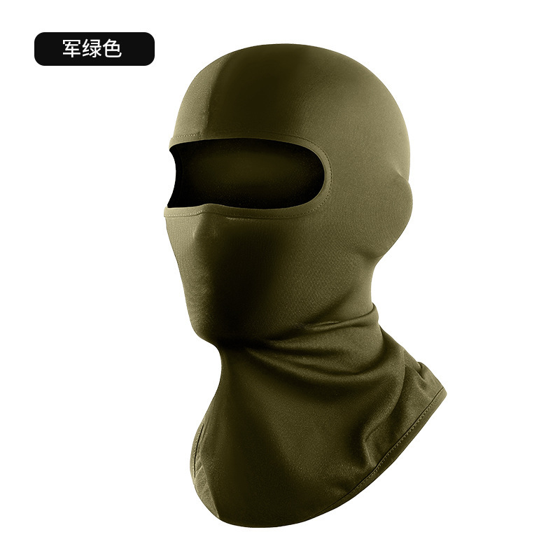หมวกคลุมศีรษะ MZ-029 สีเขียวทหาร (ผ้าไอซ์ซิลค์)