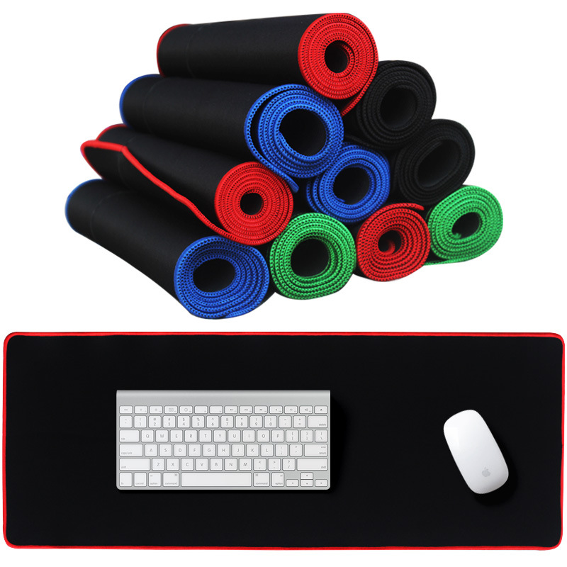 Китайский завод, высокое качество, черный супер большой натуральный каучук, оригинальный индивидуальный многоцветный коврик для мыши с застежкой по краям