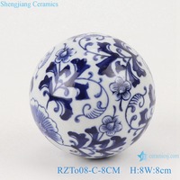 RZTo08 Jolie boule en céramique de 6/8 cm, ornement suspendu pour arbre de Noël
