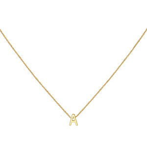 Collier avec initiale anglaise plaqué or 18 carats en alliage de zinc, pendentif minimaliste, chaîne de clavicule pour femme, à porter au quotidien, cadeau - Product Image 1