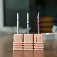 HYTOOS forets à ongles en diamant chromé embout à cuticule russe Pro à extrémité émoussée pour perceuses nettoyeur de peau morte outil de prétraitement des ongles