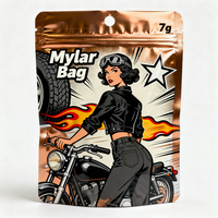 Sachets Mylar holographiques refermables de 14g avec logo personnalisé, résistants aux enfants et anti-odeur, type stand-up