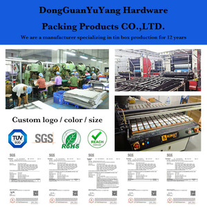 Branco metal armazenamento caixa lata embalagem caixa com tampas padrão LOGOTIPO personalizado - Product Image 4