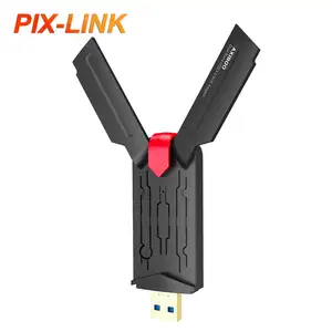 1800M USB WIFI 6 Adaptador Antena Dupla 1300M Placa de Rede AX1800 Dual Band 2.4G 5G Adaptador WiFi para PC Laptop Tablet Controller