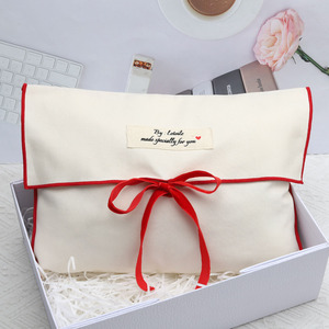 Sac enveloppe en coton sergé de luxe avec logo personnalisé, sac en toile de coton avec impression de logo, broderie, pochette en mousseline, sac cadeau pour vêtements, chaussures, emballage, sac anti-poussière - Product Image 1