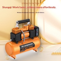 Compresseur d'air portable RY-6082 6L 12V à double cylindre, alimenté par batterie au lithium, haute pression, débit de 70 L/min pour pompe