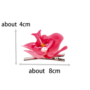 Pinces à cheveux coréennes à grosses perles en métal ombré pinces à cheveux à fleurs bioniques pour filles - Product Image 6