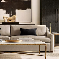 Canapé sectionnel 2 places à accoudoirs inclinés, avec cadre en bois et coussins, pour intérieurs modernes, accessibles et luxueux, idéal pour maisons, appartements et centres commerciaux