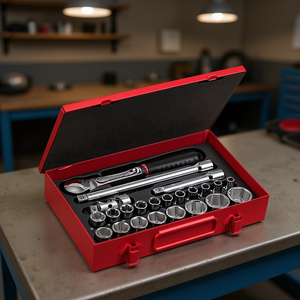 612 1/2 Inch <b>Socket</b> Wrench Set With <b>Extension</b> Bars And Torque Wrench For Automotive Repair - Product Image 3