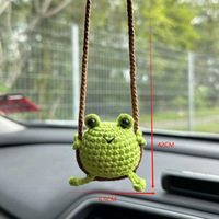 Pendentifs de rétroviseur pour voiture, breloques animaux mignons en polyester crochetés à la main, best-sellers transfrontaliers, pour 5-7 ans