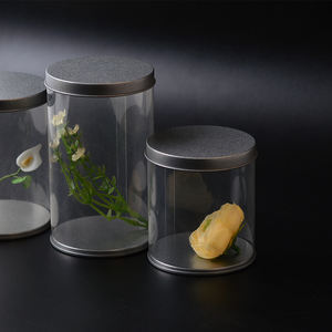 Custom Transparent Clear Plastic Window PVC <strong>PET</strong> Flower Box with Metal Tin Lid - Product Image 3