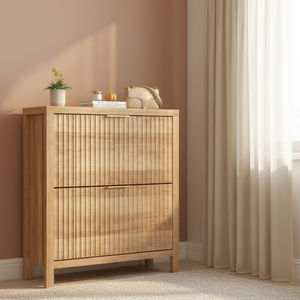 <span class=keywords><strong>Meuble</strong></span> à <span class=keywords><strong>chaussures</strong></span> cannelé avec 2 tiroirs rabattables, étagère à <span class=keywords><strong>chaussures</strong></span> dissimulée, organisateur de <span class=keywords><strong>chaussures</strong></span> autoportant haut avec pieds pour couloir et entrée - Product Image 5