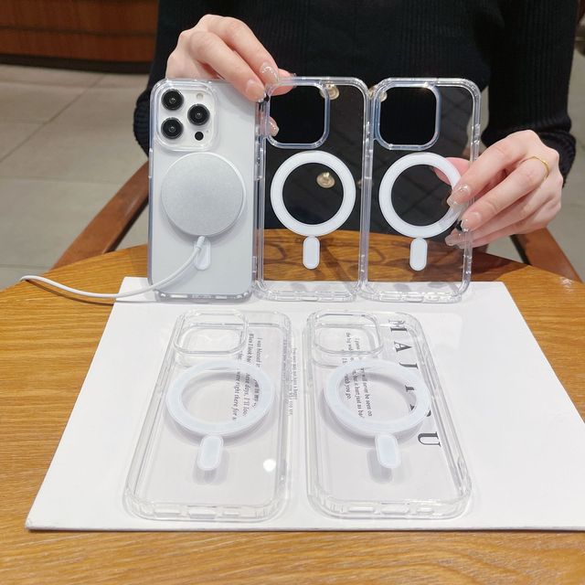 2025 Premium Clear Transparent TPU  Hybrid Shockproof Magnetic Mobile Phone Case for iPhone  11 12 13 14 15 16 Pro Max Plus