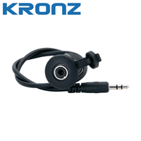 KRONZ Plaque murale étanche et anti-poussière 3,5 mm TRS Stéréo avec fixation par vis filetée, câble audio mâle-femelle encastré 400 mm