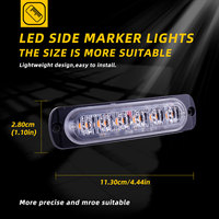 Aksesoris Mobil Aluminium 6smd Lampu LED Strobo Peringatan Truk Lampu Penanda Samping untuk Truk SUV Lampu Truk Pick Up