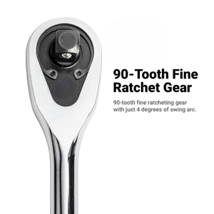 High Quality 90T Professional Ratchet 1/4 3/8 1/2 Inch Drive Fine 90-Tooth Sealed Ratchet Socket <strong>Wrench</strong> <strong>Closed</strong> Teardrop Head - Product Image 5