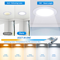 Plafonnier LED ultra-mince de 4 pouces 5CCT, panneau LED encastré, lumière de puits de lumière, puits de lumière domestique pour toit, plafonnier LED