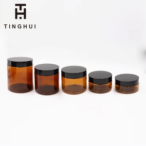 Hot Selling 100ml 150ml 200ml PET Plastic Round Food Storage <b>Jars</b> with Screw Top Lid for Body Cream Deodorant Containers - Product Image 3