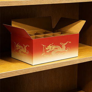 Boîte d'emballage pour vin avec logo personnalisé imprimé en offset, boîte en carton ondulé avec inserts - Product Image 2