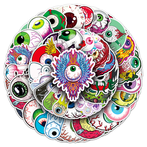 50 autocollants pour yeux créatifs de style horrifique et effrayant, personnalisés, pour skateboards et motos - Product Image 6