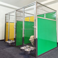 Cage en treillis métallique en acier inoxydable épais, façade en verre trempé, paroi solide en HDPE