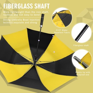 47/54/62/68 Inch Automatic Open Straight Truck Golf <b>Umbrella</b> Custom Logo Prints Black Fiberglass Frame Promotional Business - Product Image 4