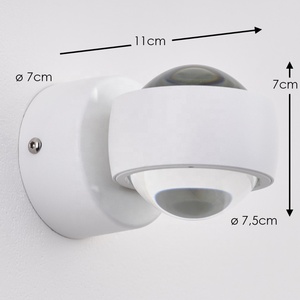 Woojong-Luz led redonda de pared, iluminación de 240 lúmenes, 7x7,5 cm, <span class=keywords><strong>para</strong></span> dormitorio, escalera, sala de estar, 3W - Product Image 3