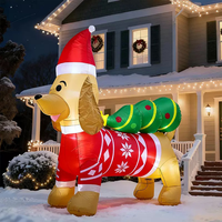 Décoration de Noël gonflable en forme de boîte cadeau pour chien, Père Noël en tissu Oxford, mignonne, pour fêtes, événements, maison, jardin, durable, imperméable