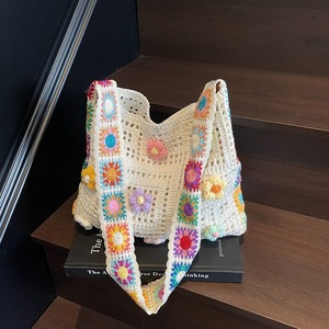 Handmade Woven Floral Craft Ornament Bohemian Crochet Textile Artwork Custom Hollow Knitting Home Decoration Gift