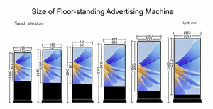 หน้าจอโฆษณาแบบตั้งพื้น ขนาด 43/50/55/65/75/85 นิ้ว LCD อินฟราเรดระบบสัมผัส สมาร์ทดิจิทัลไซเนจ CE FCC พร้อมระบบจัดการระยะไกล - Product Image 2